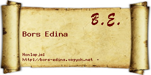 Bors Edina névjegykártya